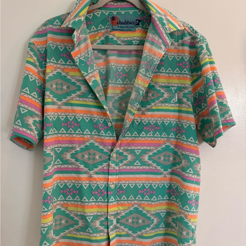 Chubbies Vibrant Aztec Pattern Shirt - image 1